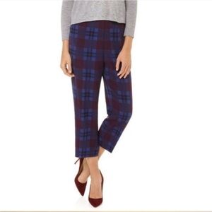 Babaton Plaid Trouser Pant Zipper Purple Cobalt Blue Size 2 can fit 4‌